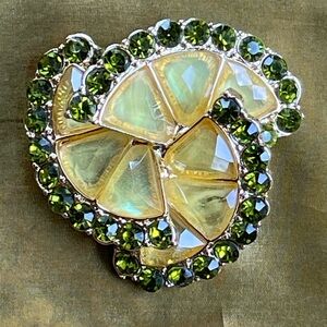 Vintage Napier citrus slice brooch 1960s-70s